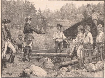 Washington and his men at the Valley Forge AD 1777